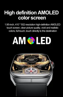 WizBay Premium Select Smartwatch 1.95" AMOLED Zwart