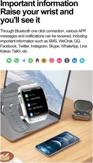 WizBay Premium Select Smartwatch 1.95" AMOLED Zwart