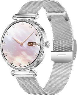 WizBay Premium Select® smartwatch dames - 1.32 inch AMOLED 3D-scherm - zilver