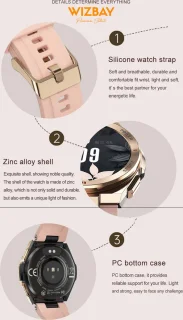 WizBay Premium Select Smartwatch Gold Case TPU Band