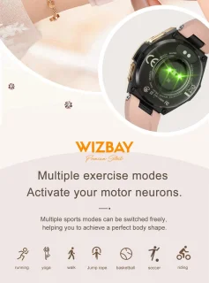 WizBay Premium Select Smartwatch Gold Case TPU Band