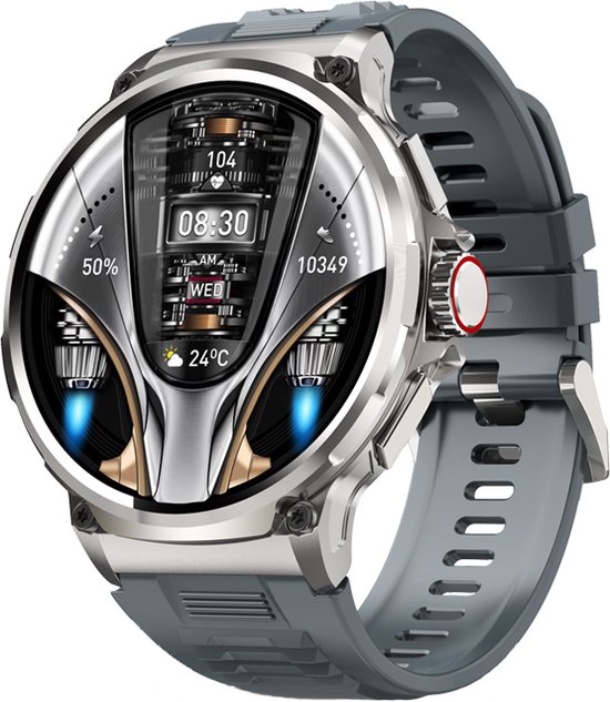 WizBay Premium Select Sport 1.85" Smartwatch Zilver Grijs