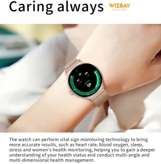 WizBay Premium Select Ultra Dun 1.42" AMOLED Smartwatch Zwart