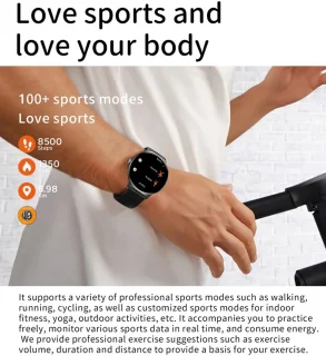 WizBay Premium Select Ultra Dun 1.42" AMOLED Smartwatch Zwart