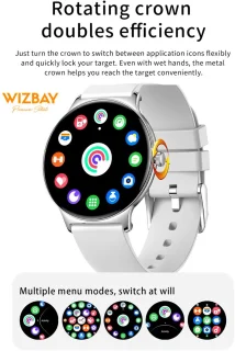 WizBay Premium Select Ultra Dun 1.42" AMOLED Smartwatch Zwart