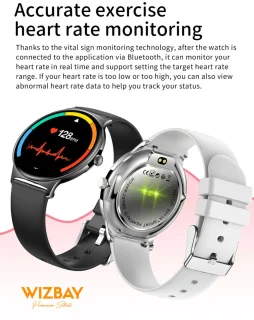 WizBay Premium Select Ultra Dun 1.42" AMOLED Smartwatch Zwart