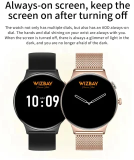 WizBay Premium Select Ultra Dunne Smartwatch 1.42 inch Goud