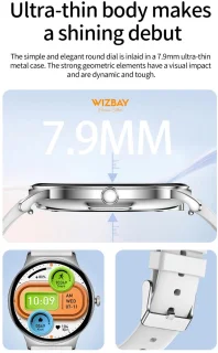 WizBay Premium Select Ultra Dunne Smartwatch 1.42 inch Goud