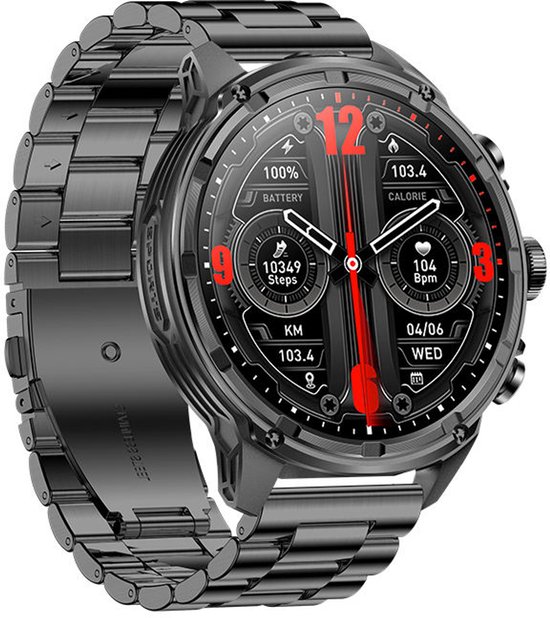 WizBay Premium Select Ultra Large Screen Sport Smartwatch RVS Zwart