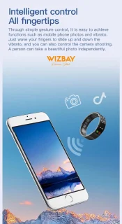 WizBay Premium Select Zilver Touch LED Smart Ring Oplaad Case