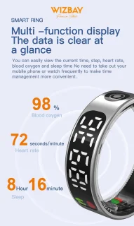 WizBay Premium Select Zilver Touch LED Smart Ring Oplaad Case