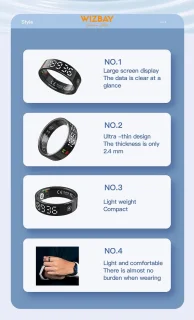 WizBay Premium Select Zilver Touch LED Smart Ring Oplaad Case