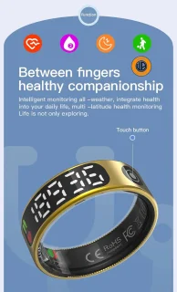 WizBay Premium Select Zilver Touch LED Smart Ring Oplaad Case