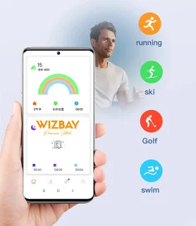 WizBay Premium Select Zilver Touch LED Smart Ring Oplaad Case