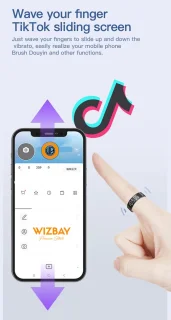 WizBay Premium Select Zilver Touch LED Smart Ring Oplaad Case