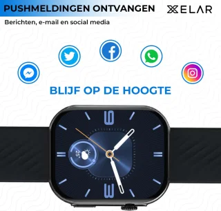 Xelar Slim Smartwatch Zwart