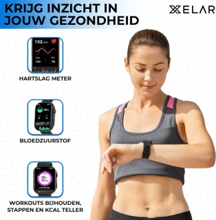 Xelar Slim Smartwatch Zwart
