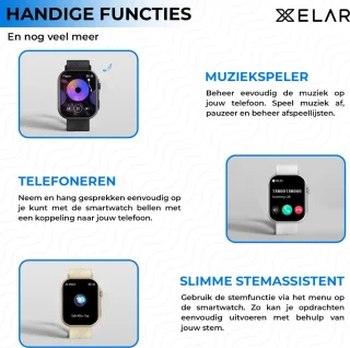 Xelar Slim Smartwatch Zwart