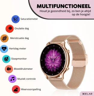 Xelar Smartwatch Dames Rose Goud