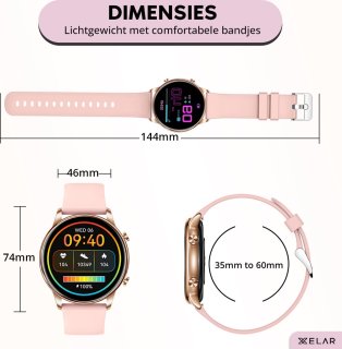 Xelar Smartwatch Dames Rose Goud