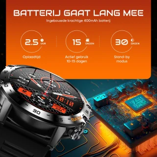 Xelar Ultra Outdoor Heren Smartwatch Zwart