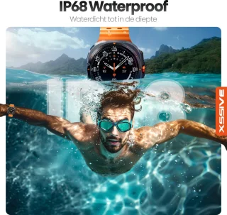 Xssive Smartwatch 47 mm Titanium Zwart Heren