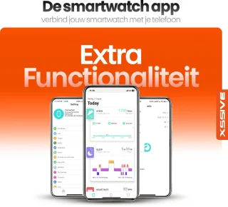 Xssive Smartwatch 47 mm Titanium Zwart Heren