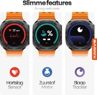 Xssive Smartwatch 47 mm Titanium Zwart Heren