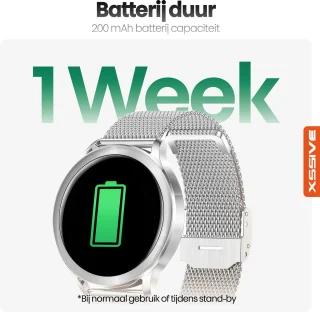 Xssive Smartwatch Unisex AMOLED Bluetooth 5.3 Met 2 Bandjes