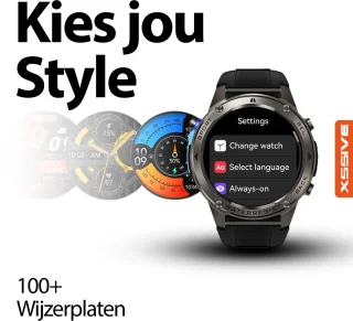Xssive SW11 Smartwatch Heren Zwart