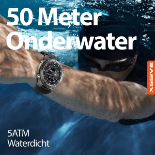 Xssive SW11 Smartwatch Heren Zwart
