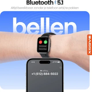 Xssive SW9 Smartwatch Gitzwart