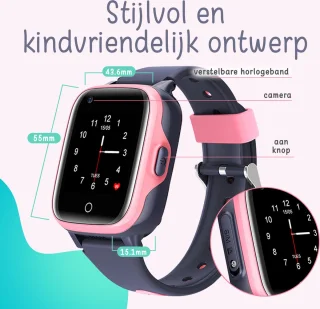 Zalou Kinder Smartwatch Roze GPS 4G