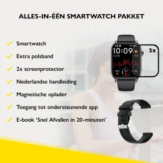 Zoluko Smartwatch Zwart met Reserve Armbandje