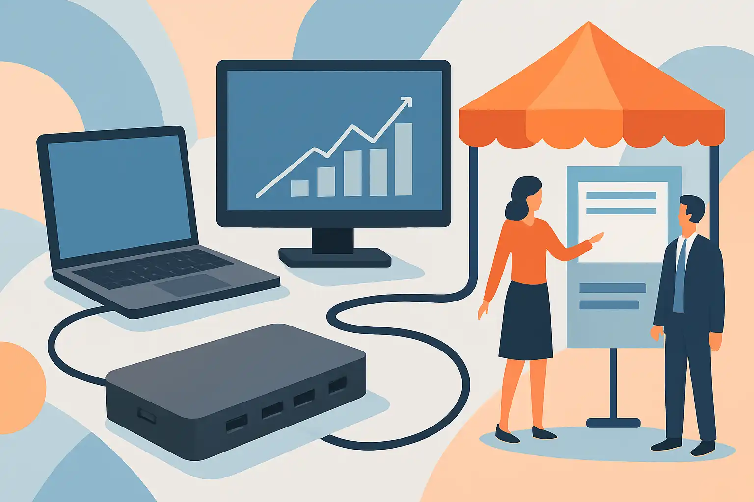 Beurs, pop-up of demo: zo zet je in een handomdraai een betrouwbare event-setup met één mobiel dockingstation