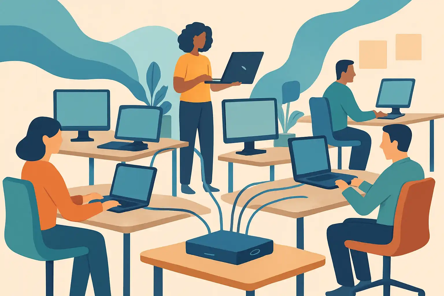 Eén dockingstation, meerdere werkplekken: zo richt je een flexibele hot-desking ruimte in
