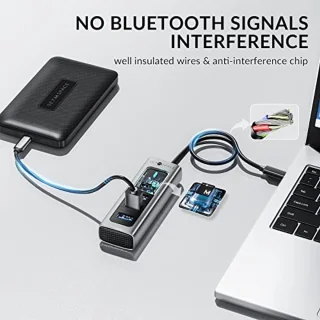 USB C-hub 4 poorten Aluminium USB 3.0 Hub voor Laptop en Tablet Grijs
