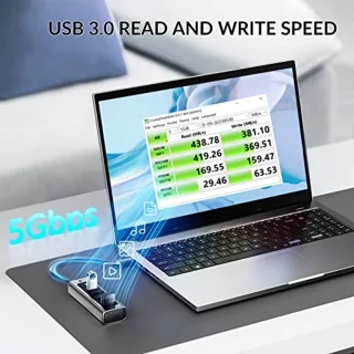 USB C-hub 4 poorten Aluminium USB 3.0 Hub voor Laptop en Tablet Grijs