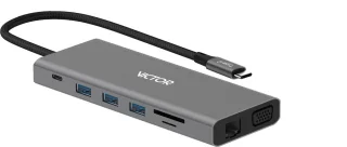 14 in 1 USB C Hub - Dockstation | HDMI | VGA | Ethernet | USB 3.0 | TF | SD | 15 W Wireless Charging