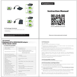 3-in-1 DisplayPort naar HDMI/DVI/VGA Adapter - Converter voor Laptop en Desktop