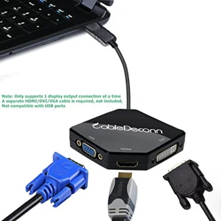 3-in-1 DisplayPort naar HDMI/DVI/VGA Adapter - Converter voor Laptop en Desktop