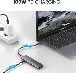 UGREEN 6-in-1 USB C PD-Adapter 6 poorten USB-combi-hub Grijs