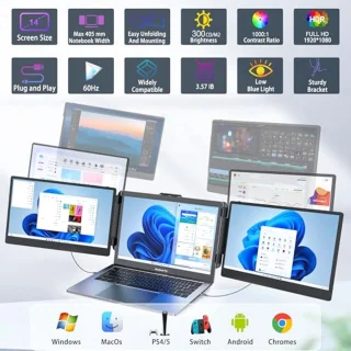 Draagbare Monitor 14 inch - Full HD 1080p Scherm voor Laptop - Ideaal voor Multitasking
