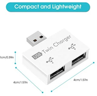 2-Port USB Hub - Compact Dual USB Socket Adapter voor Laptops en Desktops