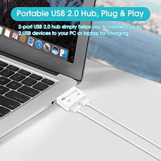 2-Port USB Hub - Compact Dual USB Socket Adapter voor Laptops en Desktops