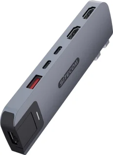 Sitecom - Multiport hub - 6 in 2 - Macbook - Gray - Macbook Pro - 100W - 10 Gbps - 4K 60Hz