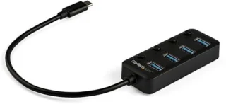 4-poorts USB-C Hub - USB-C naar 4x USB 3.0 Type-A met Individuele Aan/Uit Schakelaars - SuperSpeed 5Gbps