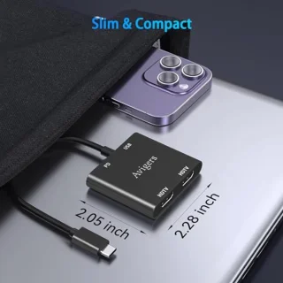 4-in-1 USB C-hub - Zwart