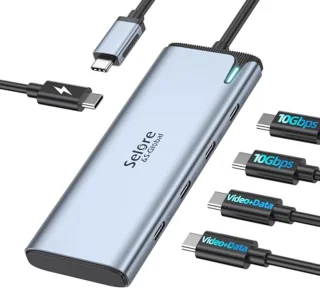 USB C Hub 4K/60Hz Dual Video Output Multiport Adapter - 5 in 1