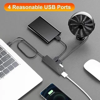 USB 3.0 Hub met 65cm USB Verlengkabel - 5Gbps USB Splitter voor Laptop, PC en Mac